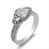 Diamond Engagement Ring 1.65ct.tw. Oval 1.00ct. EGL F/VVS2 14KW DKR002360