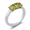 Three Stone Engagement Ring. Fancy Yellow Dia 1.53ct.tw. VVS 18KTT DKR002835