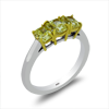 Three Stone Engagement Ring. Fancy Yellow Dia 1.64ct.tw. VVS 18KTT DKR002836