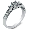 Diamond Engagement Ring. Princess Cut Dia 0.74ct 18KW DKR002839