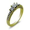 Diamond Engagement Ring. Princess Cut Dia 0.70ct 18KY DKR002840