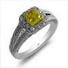 Diamond Engagement Ring 1.71ct.tw. Fancy Intense Yellow 1.00ct GIA Certified 18KTT DKR002856