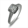 Diamond Engagement Ring 1.47ct.tw. Cushion 1.02ct GIA I/SI2 18KW DKR002868