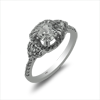 Diamond Engagement Ring 1.36ct.tw. Cushion 1.01ct GIA E/SI1 14KW DKR002869