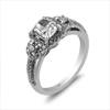 1.65ct.tw. Diamond Ring. Cushion Cut 1.00ct. EGL D/SI1 18K White Gold DKR002872