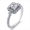 Diamond Engagement Ring 1.56ct.tw. Cushion 1.01ct. GIA H/VS1 14KW DKR003299