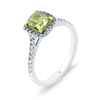 1.10ct.tw. Diamond Ring.<br> Center Cushion Dia 0.83ct. 14KWY Gold DKR003307